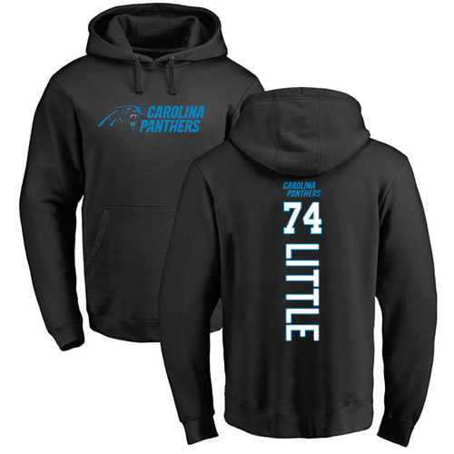 Carolina Panthers Men Black Greg Little Backer NFL Football #74 Pullover Hoodie Sweatshirts